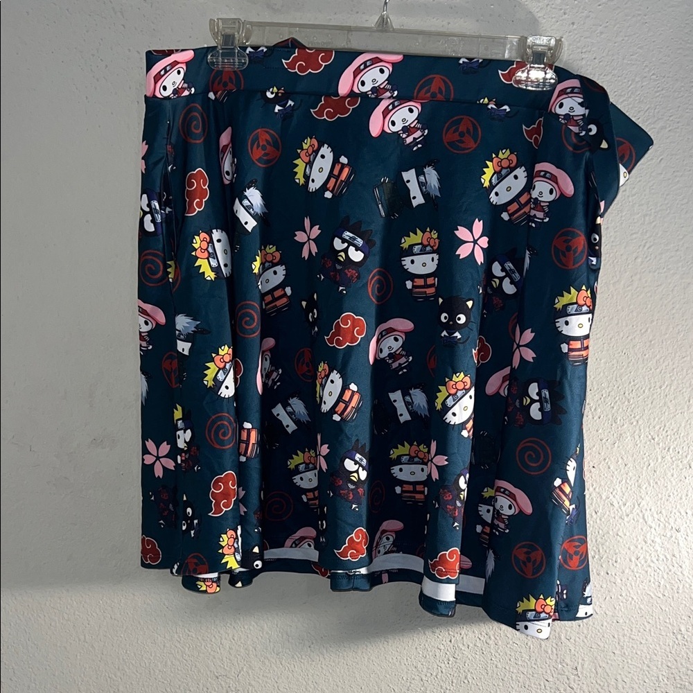 Playful Character Print Skirt with Suspenders - Picture 5 of 6